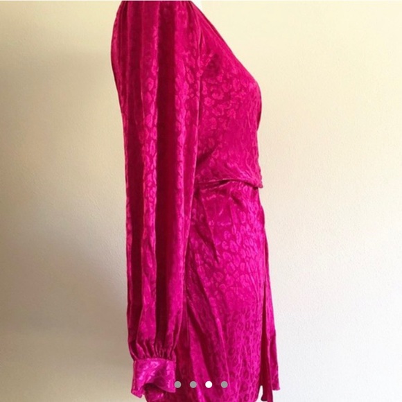 TopShop One Shoulder Hot Pink Dress NWT Size US 2 - Picture 3 of 4